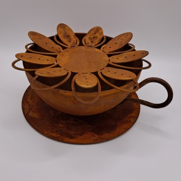 Räuchertasse mit Sieb "Blüte" (Set)
